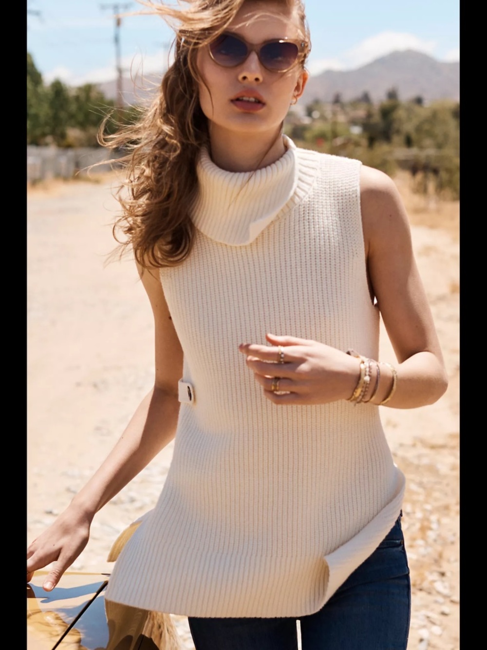 Anthropologie Alexia Knit Tunic Button Sweater Vest